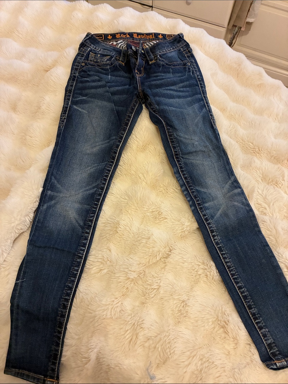 Rock Revival Women's Skinny Jeans - Dark Blue Wash